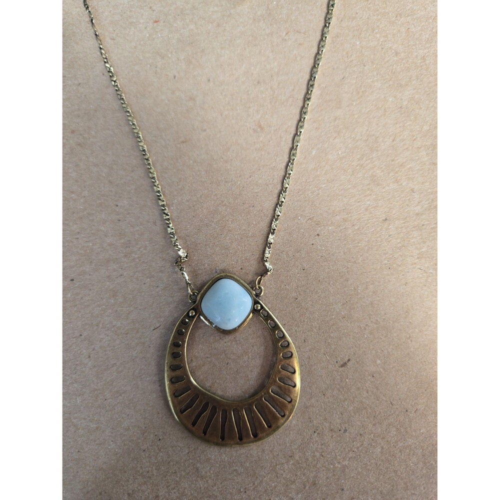 American Eagle long pendant necklace boho gold tone womens jewelry moon goddess - Picture 7 of 10